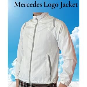 Mercedes Unisex White Logo Windbreaker CASUAL JACKET Women Men Medium NWOT